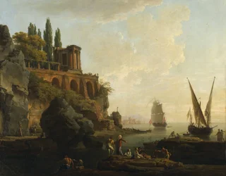 Denkbeeldig landschap, Italiaanse havenscène